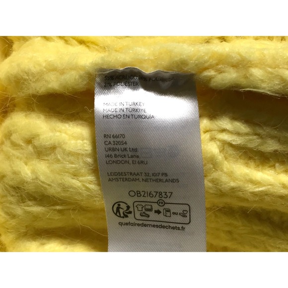 Anthropologie Pilcro Sweater Womens XL Yellow Turtleneck Chunky Knit Colorful - Picture 7 of 11